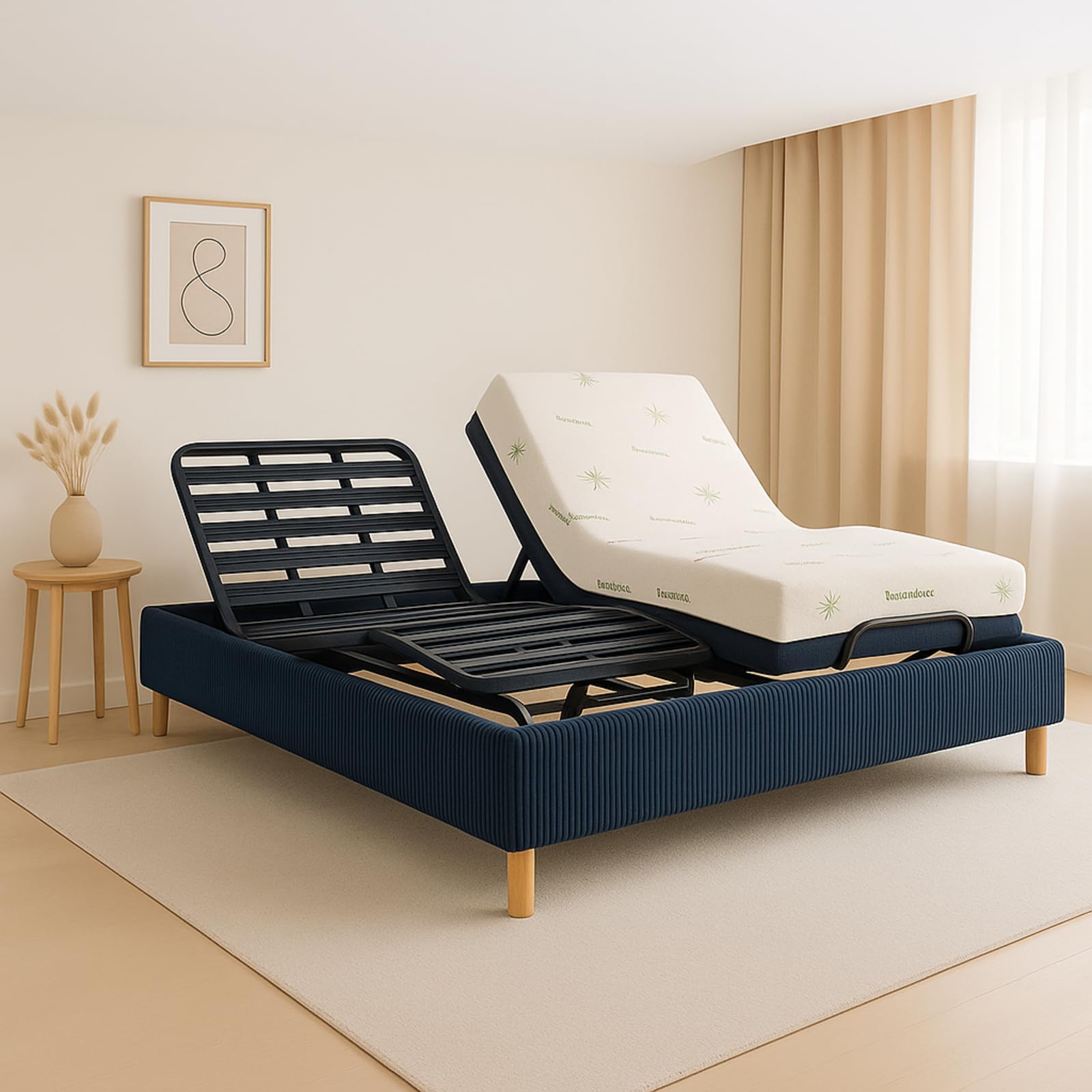 SAMPUR - Sommier électrique Relax | Double motorisation indépendant | Encastrable dans Un Cadre de lit | Multiples Positions de Couchage (140x200 cm (2x70x200 cm))