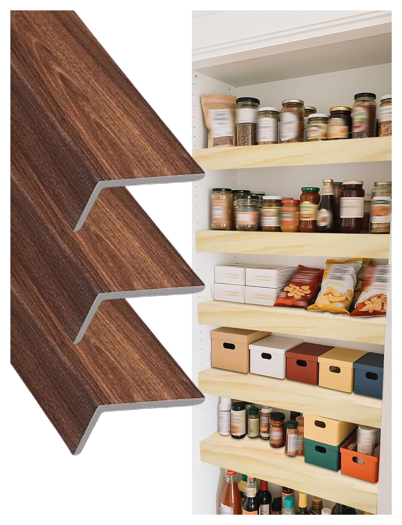 3 x abnehmbare PVC-Holzregalabdeckungen, dick, 0,8 cm, Drahtgittereinlagen für Speisekammer, Lagerung, 100 x 40 cm, Holzregalschoner