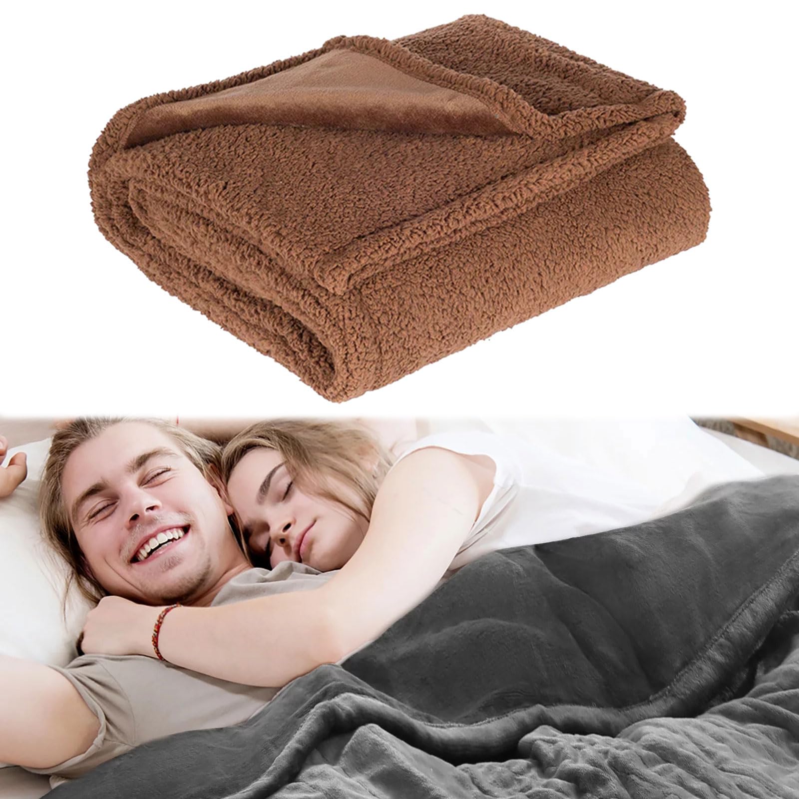 Samnuerly Love blanket waterproof, love blanket - the waterproof cuddly ceiling, water -repellent living ceiling for bed couch sofa(Kaffeebraun L: 145 * 165CM)