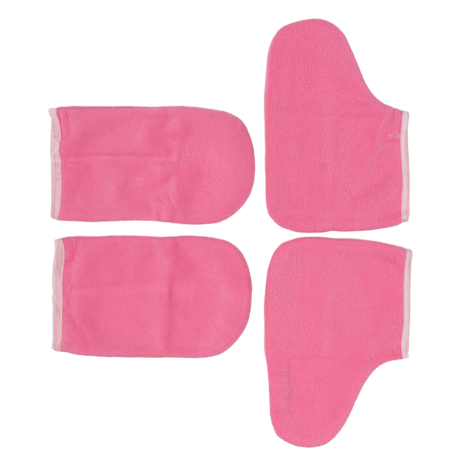 Ensemble de gants de bain en cire de paraffine, doublures de pied en flanelle rose pour mains sèches, set de soins hydratants pour spa à domicile