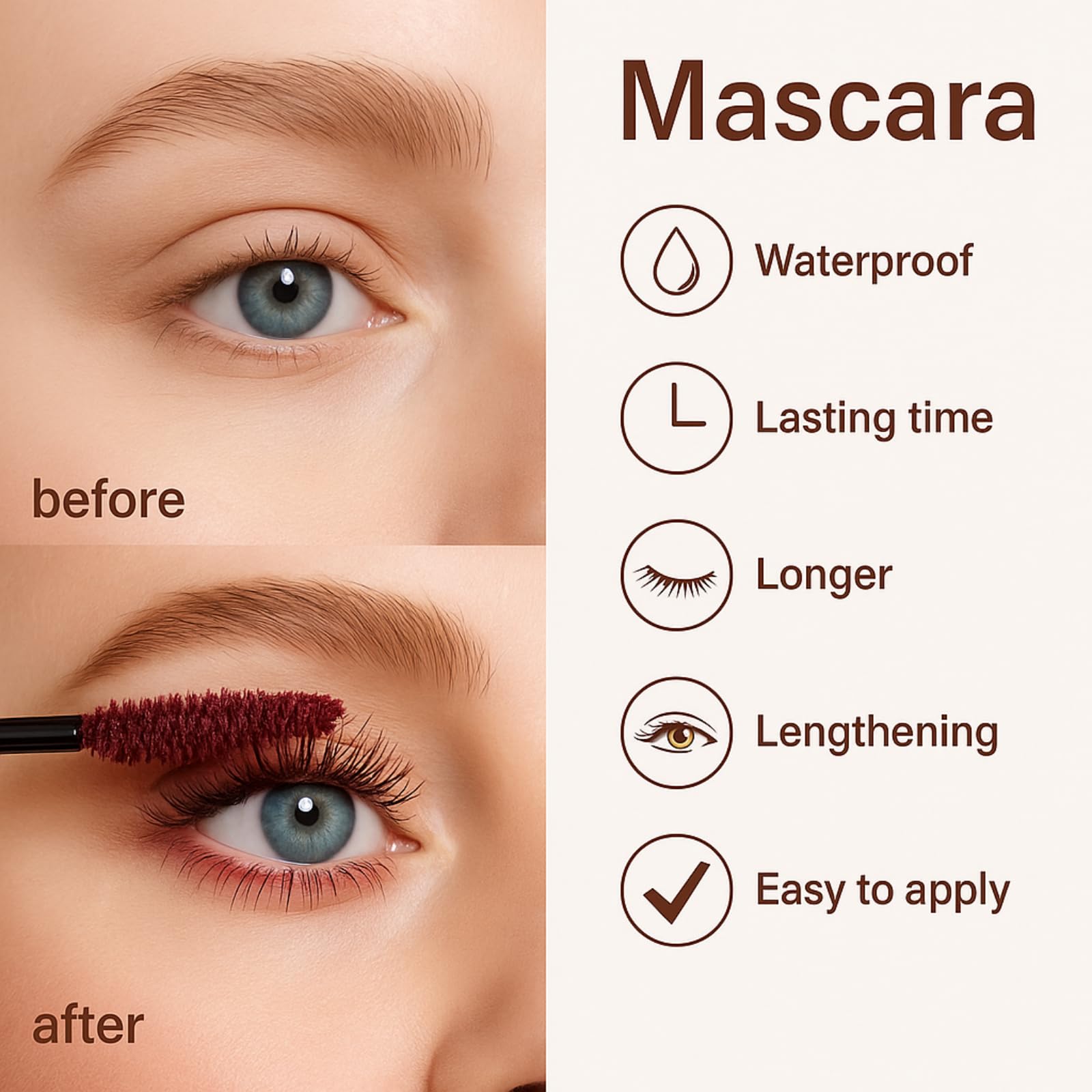 Telescopic Mascara With Curved Precision Brush And Travel Case, Waterproof - Image 3