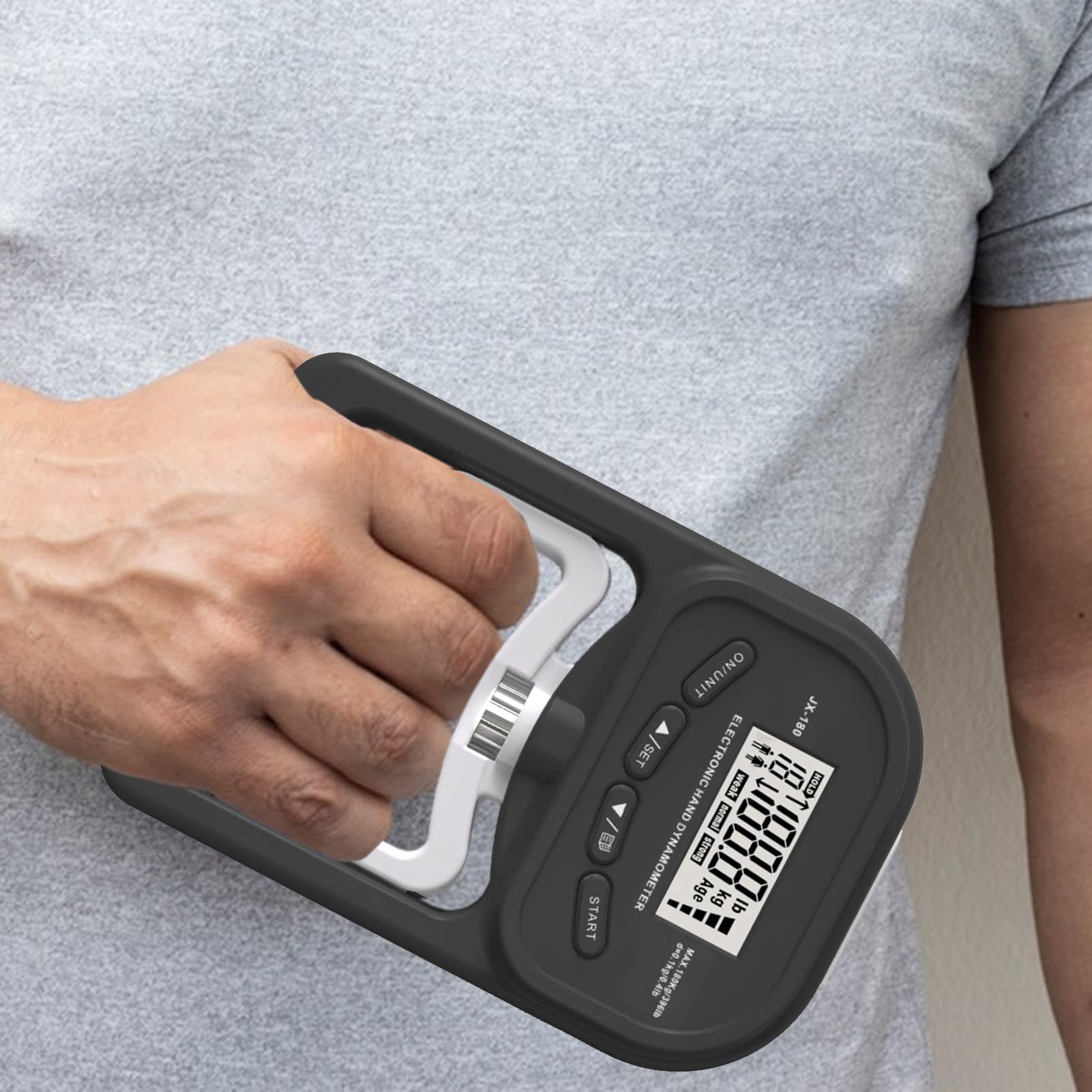 Griffkrafttrainer – Handkraft-Tester – Handkraftprüfer, tragbar, batteriebetrieben, intelligenter Gedächtnistrainingszähler mit komfortablem Griff für Sport