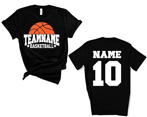 Custom Basketball T-Shirts, Personalized Player Number and Name, Team Spirit
