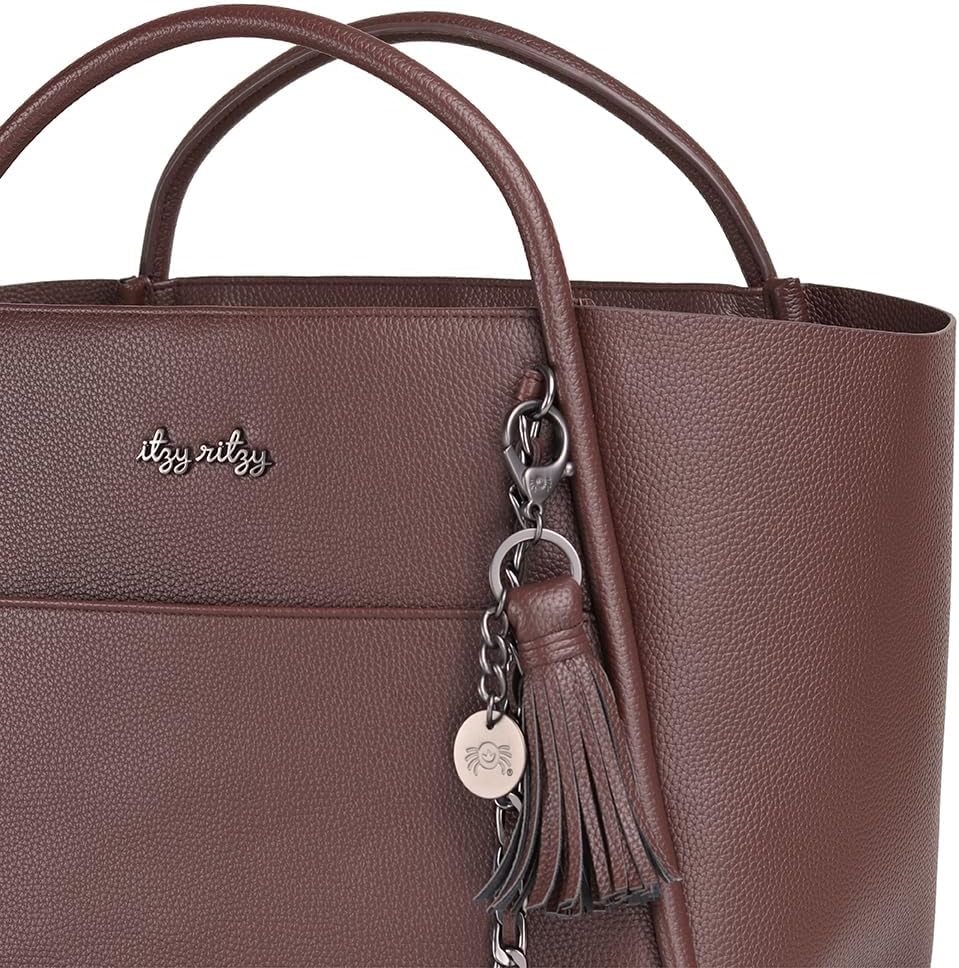 Itzy Ritzy Boss Tote Diaper Bag – Vegan Leather Tote with Stroller Straps, Changing Pad, Shoulder Straps & Tassel