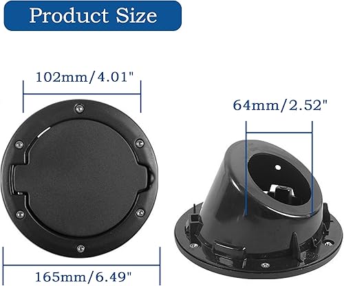 Miniatura 5 de JL - Tapa de tapa de gasolina, tapa de gasolina para puerta de llenado de combustible, tapa de tanque de combustible para Jeep Wrangler JL JLU