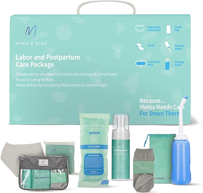 Mama & Wish Postpartum Essentials Kit for Mom Post Partum Recovery