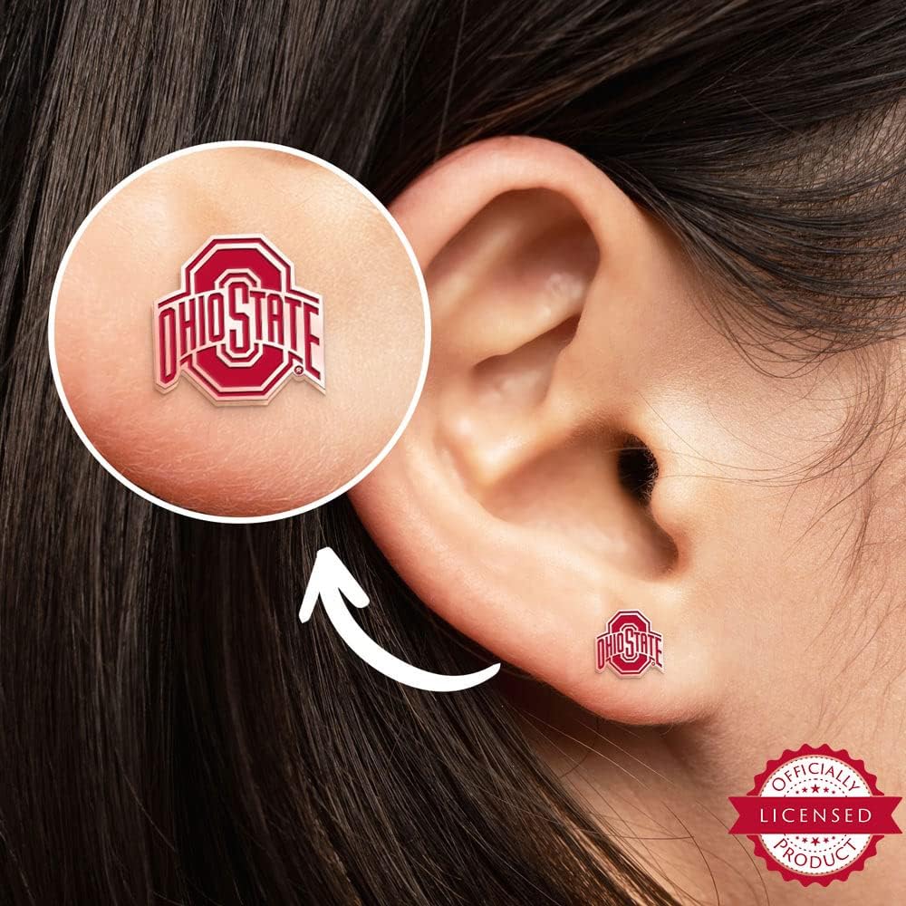 PicturesOnGold.com Officially Licensed Pair Of Ohio State Logo Color Earrings