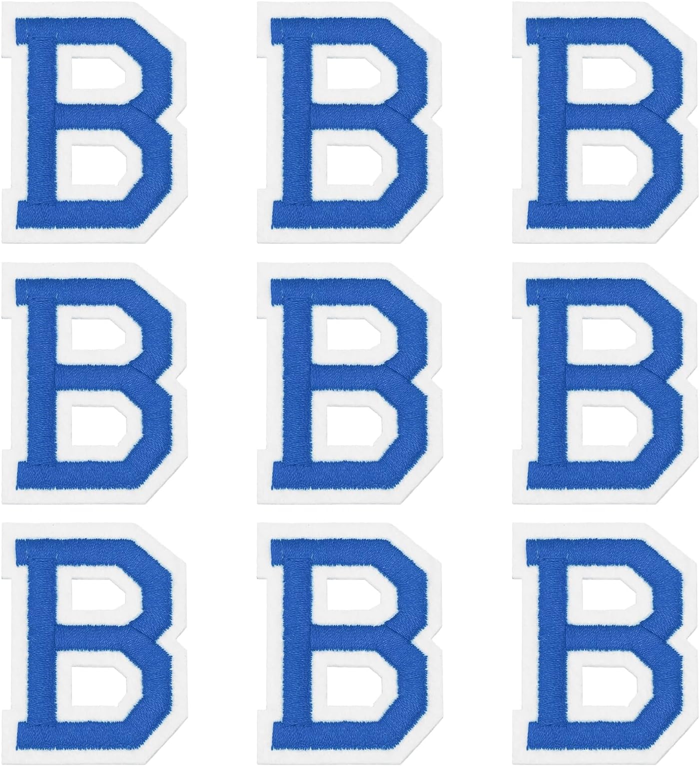 sourcing map Iron on Letter Patches, 9 Pcs 2"/5cm Alphabet B Iron on Embroidered Applique Sew on Patches for Clothes, Dress, Socks, Jeans, Hats, DIY Accessories(Dark Blue)