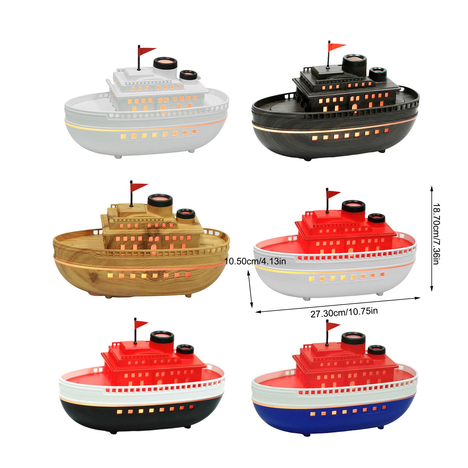 Ship Double Mists Nawilżacz Lampka nocna Funkcja Dyfuzor oleju do domu Kontrola Powietrza Statek Nawilżacz do Pokoju
