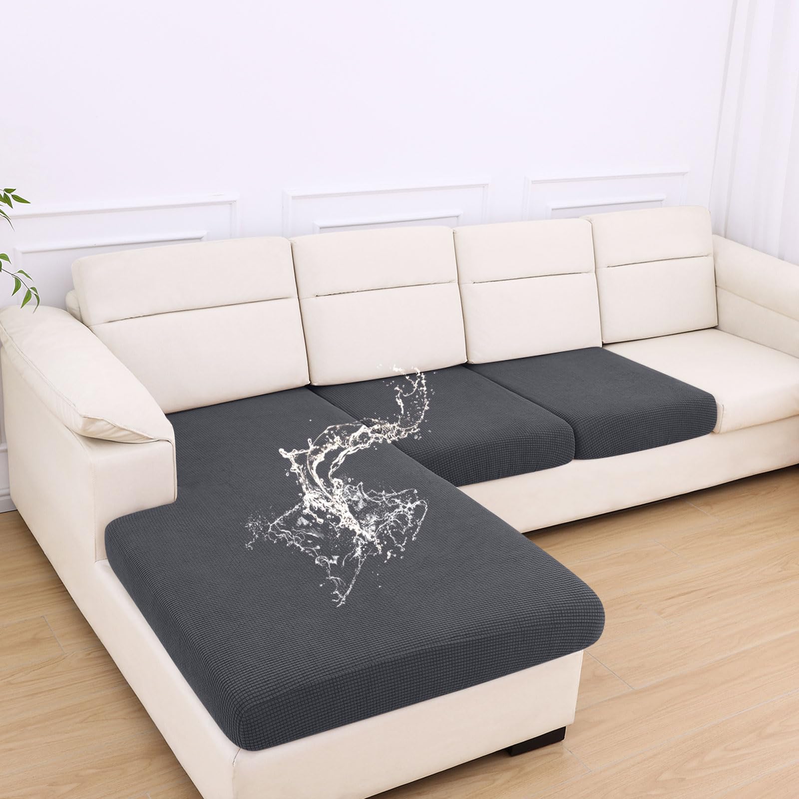hyha Waterproof Couch Cushion Covers for Pets, Non Slip Sofa Seat Cover