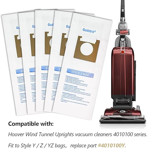 Miniatura 6 de 10 paquetes de bolsas de vacío tipo Y Z de repuesto tipo Y, bolsa compatible con Hoover WindTunnel vertical estilo Y, Z, YZ bolsas de papel de