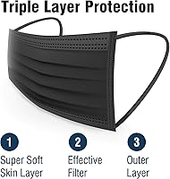 Vista 4 de WECARE Mascarilla desechable envuelta individualmente, paquete de 50 máscaras faciales