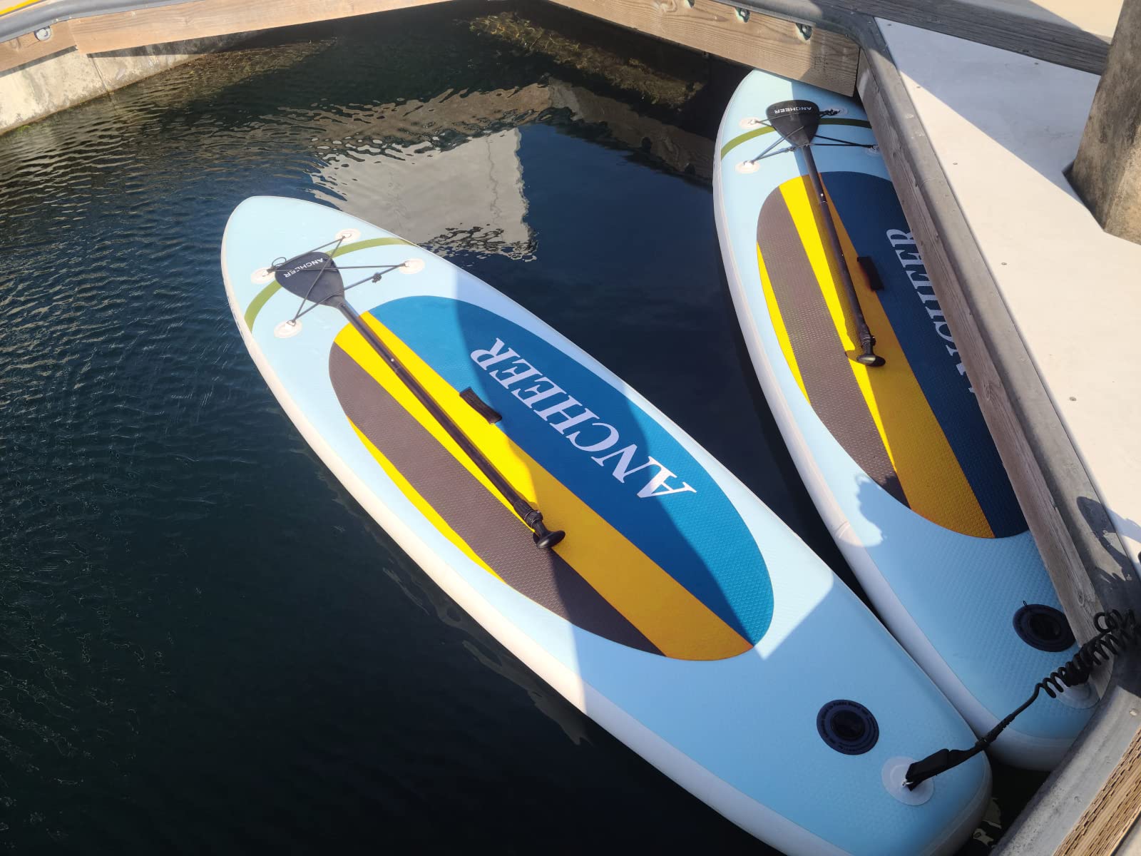 ANCHEER Ama005784_y@, Tabla Paddle Surf Hinchable Unisex Adulto, Amarillo, 10 X 30 X 6