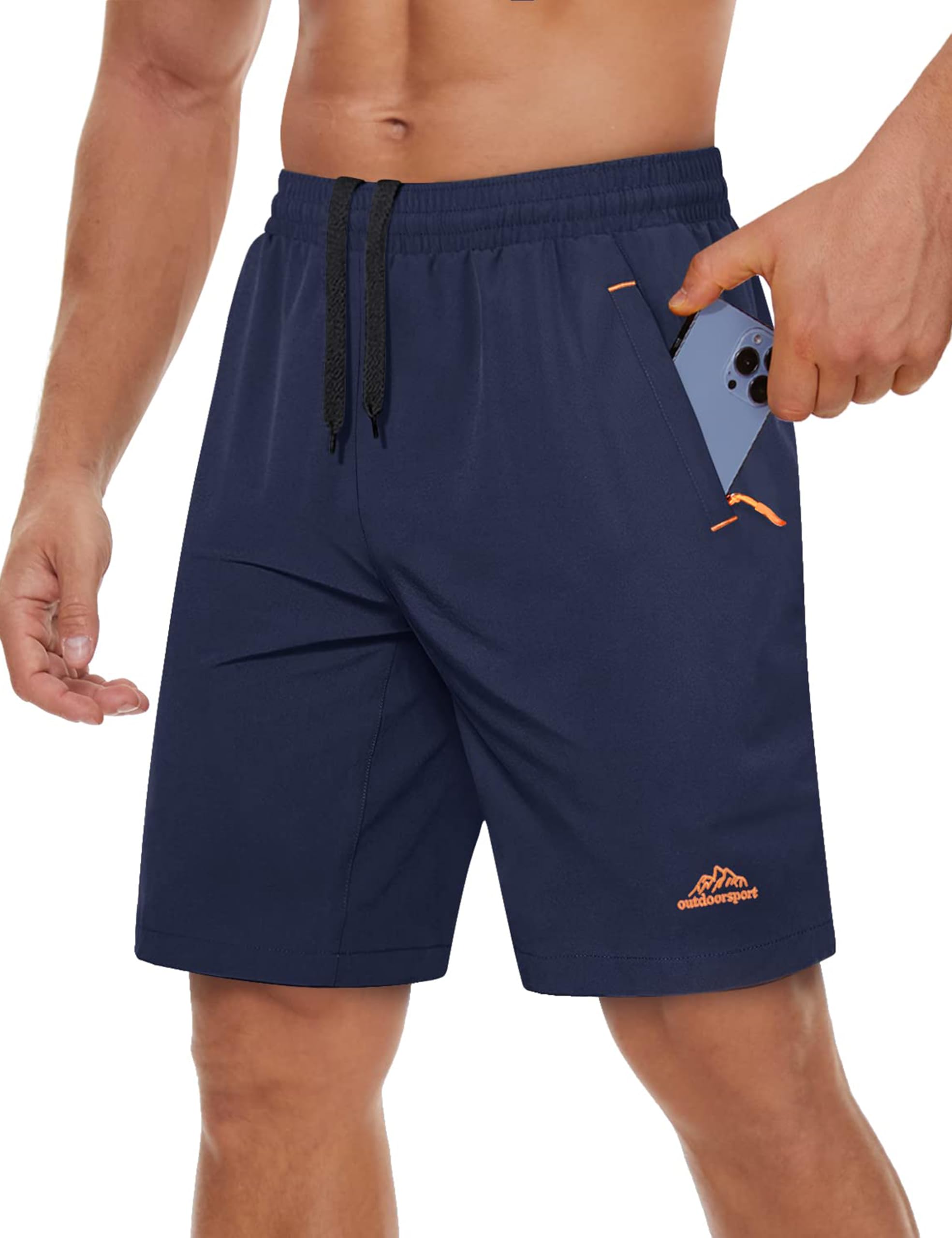 TACVASEN Men's Quick-Drying Training Shorts, Running Shorts, Breathable Sports Shorts with Zip Pockets — view 20