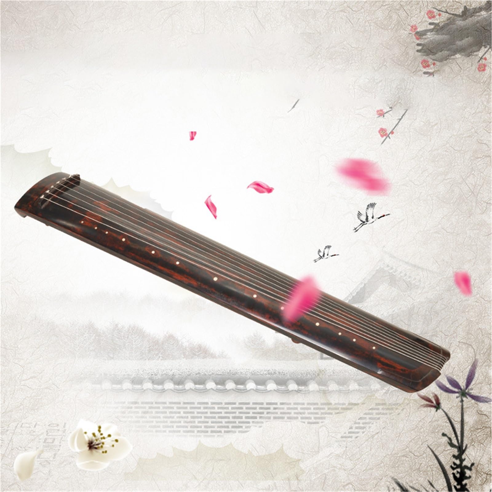Hebanowy Guqin (chińska Cytra) W Stylu Zhenghe Instrument Dydaktyczny Wykonany Z Drewna Cedrowego Guqin (chińska Cytra)