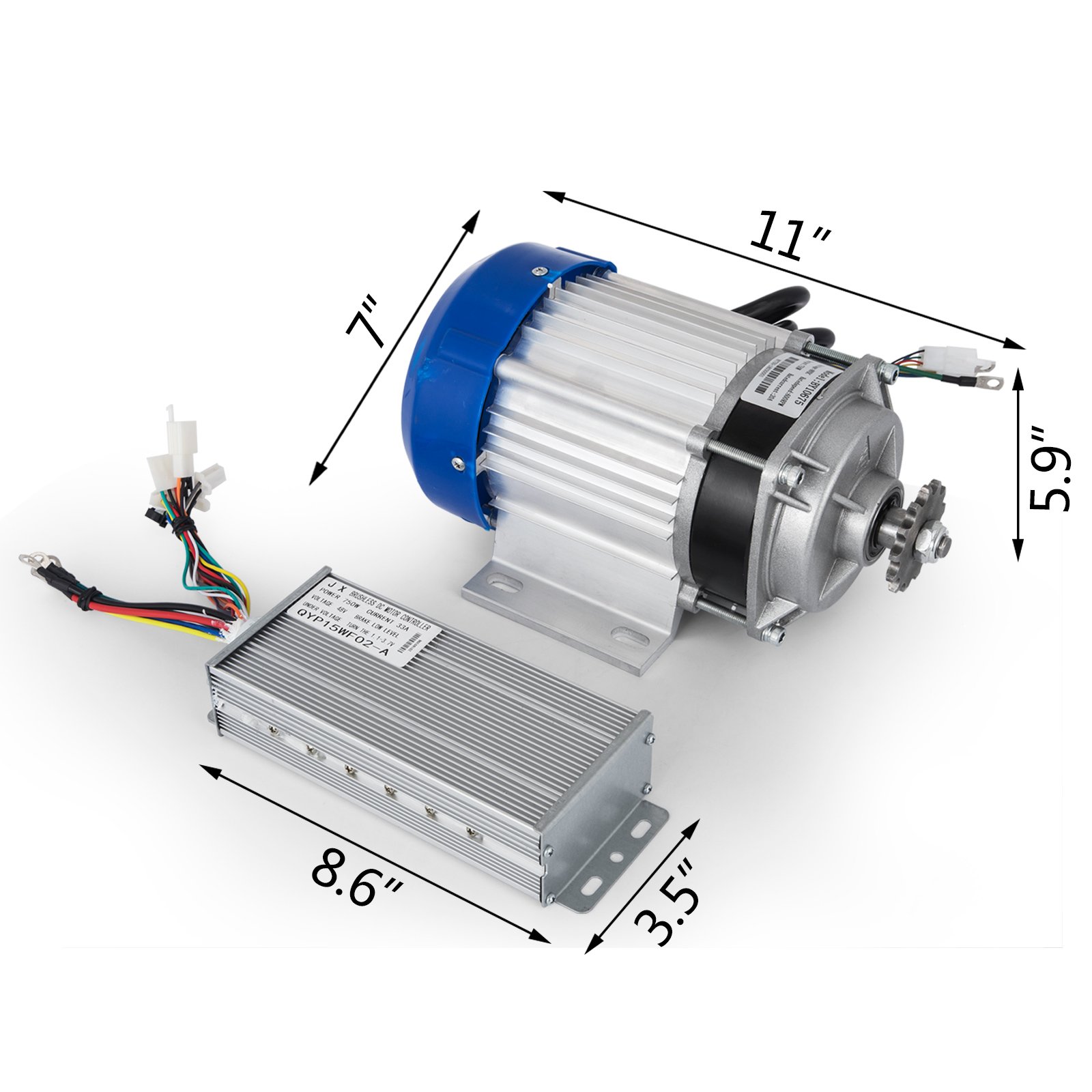 VEVOR Electric Motor 48V 750W DC Motor 600 RPM Rated Speed Brushless