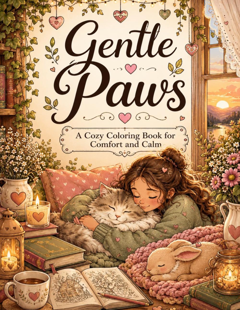 Gentle Paws: A Cozy Cute Animal Coloring Book for Stress Relief, Relaxation, and Peaceful Moments (Gentle Coloring Book)