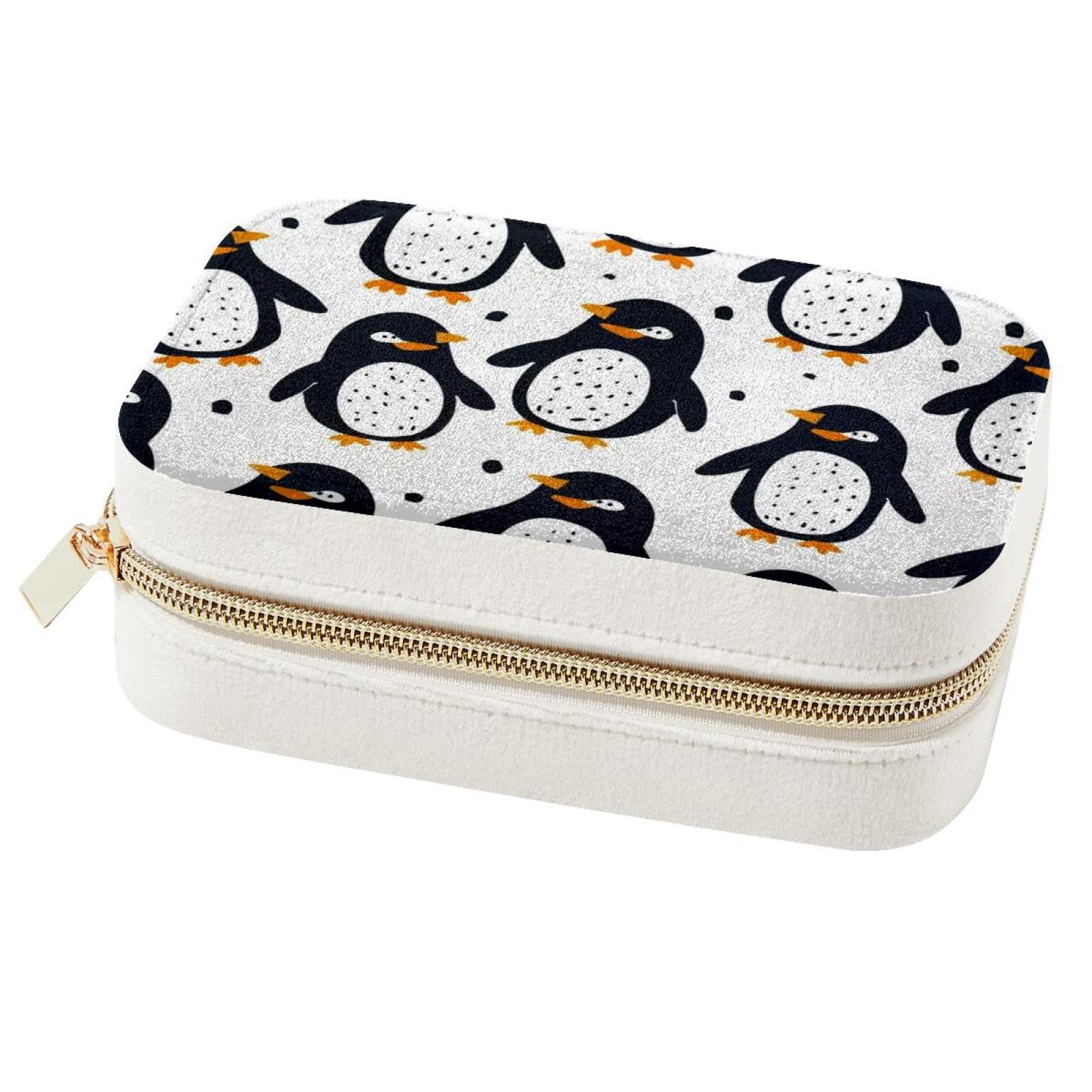 Boîte à bijoux portable pingouin anti-rayures pour bagues