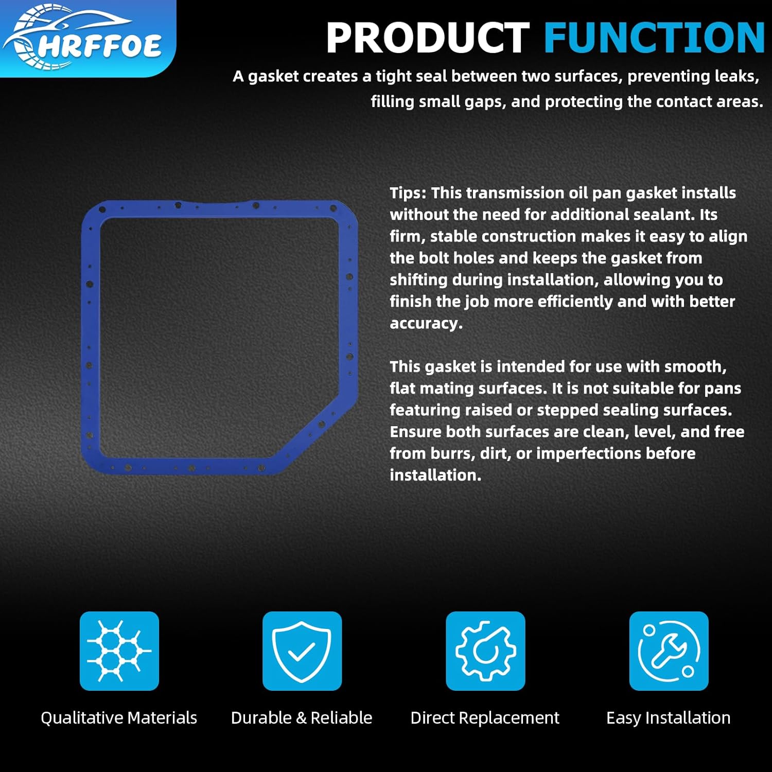Upgraded Transmission Oil Pan Gasket Fit for GM Turbo 350, Compatible with Moroso 93102, High-Durometer Vulcanized Rubber with Internal Steel Shim for Better Sealing and Durability