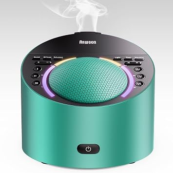 Sound Machine & Aroma Diffuser Pro 4-in-1 Sleep System, Premium Metal Shell with Schumann Resonance &Night Light, White Noise &50+ Natural Sounds -for Sleep, Focus, Relaxation -Adults Kids Baby