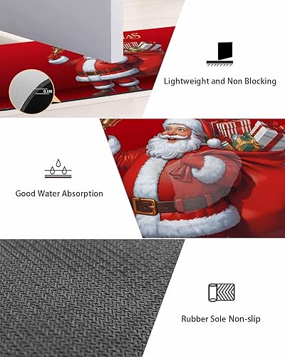 Miniatura 3 de Tapete de baño de Papá Noel para bañera, antideslizante, de secado rápido y absorbente, tierra de diatomeas, fregadero, dormitorio, cocina, lavable,