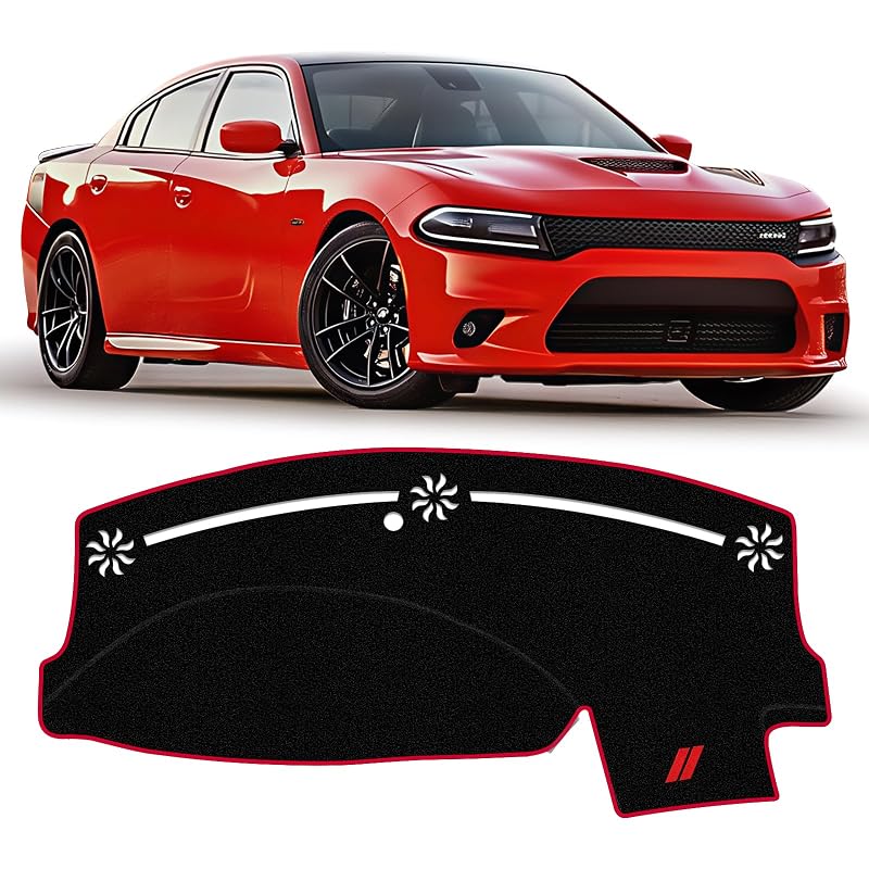 Capa para Painel Qianjiang compatível com Dodge Charger 2011 a 2023, com recortes para saídas de desembaçador e fixação em Velcro