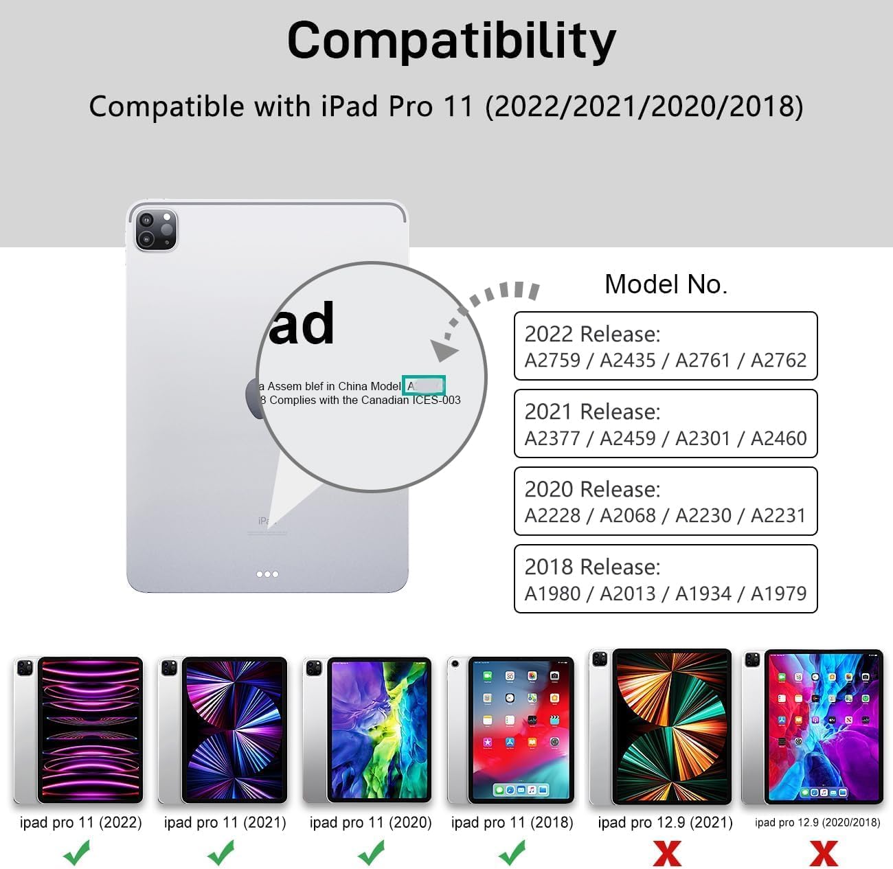 TSQQST Case for iPad Pro 11 Inch 4th Generation 2022 with Pencil Holder image 2