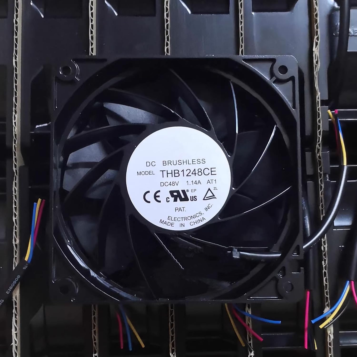 THB1248CE 70dba 262cfm 120x120x38mm 12cm DC48V 1.14A 7800rpm 4-Wire Aluminum Frame Cooling Fan