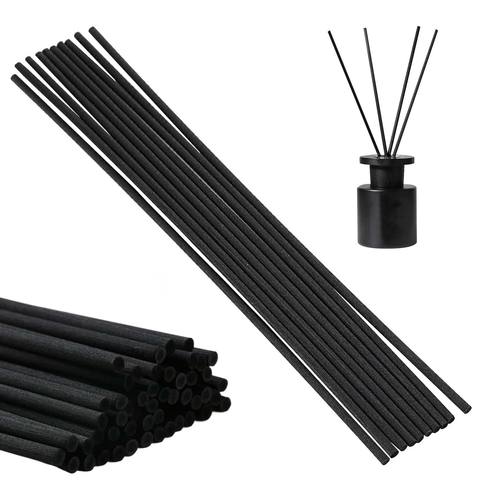50 Pcs Black Reed Diffuser Sticks, 30cm x 4mm Reed Diffuser Replacement, Fragrance Refill Reeds, for Diffusers Aroma Essential Oil Diffuser Replacement Refill Sticks for Bedroom Home Office