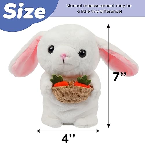 Miniatura 2 de Hopearl Talking Bunny Repeats What You Say Rabbit with Carrots Nodding Electric Interactivo Juguete animado de peluche para niños pequeños blanco 7