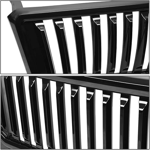 Miniatura 3 de DNA MOTORING GRF-OH-012-BKZ - Parrilla de parachoques delantero sin insignias, color negro brillante, compatible con Ford F-150 04-08