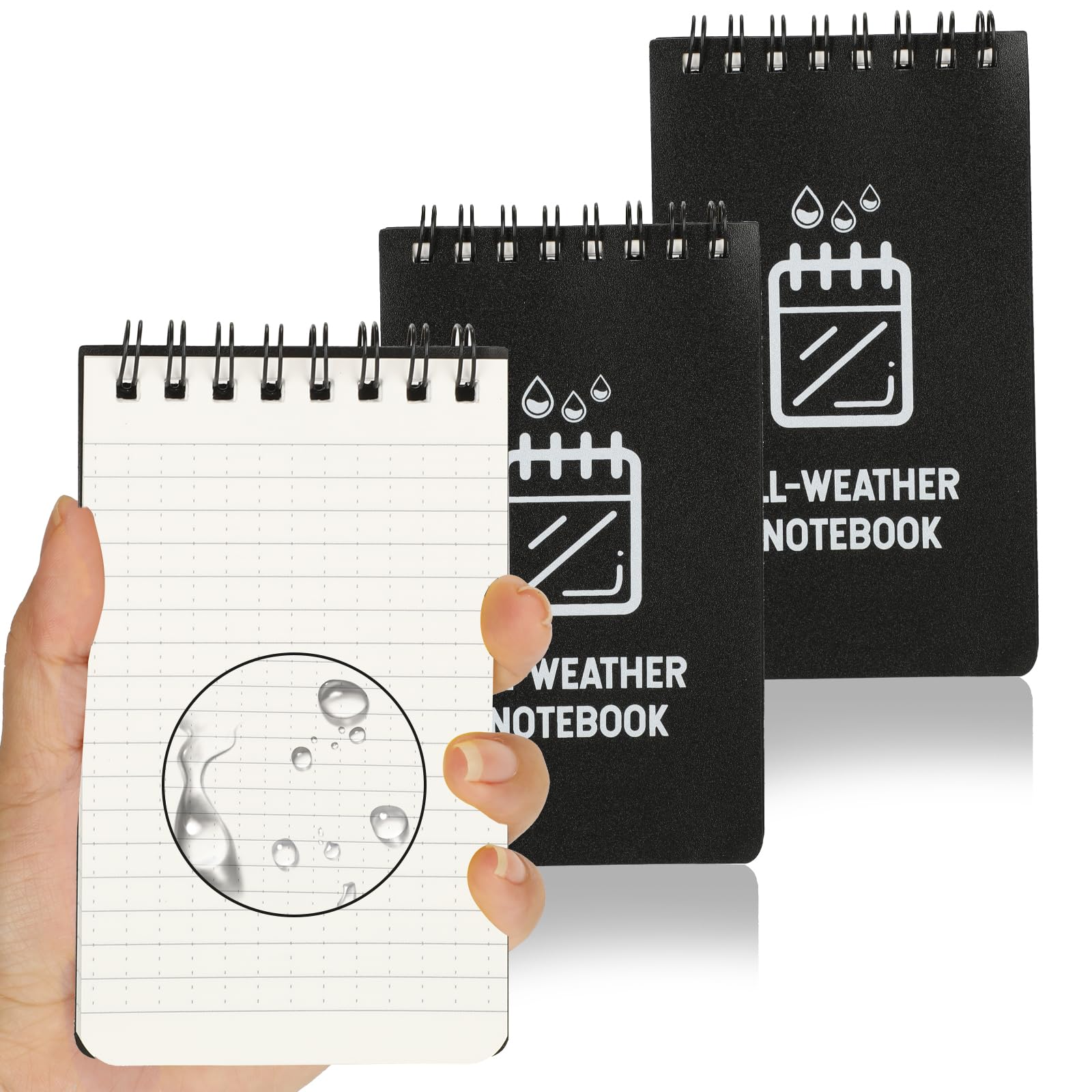 Camelmother 3Waterproof Notebook/Notepad 3 x 5Police Notepad Pocket Notepad/Notebook (black) (black)
