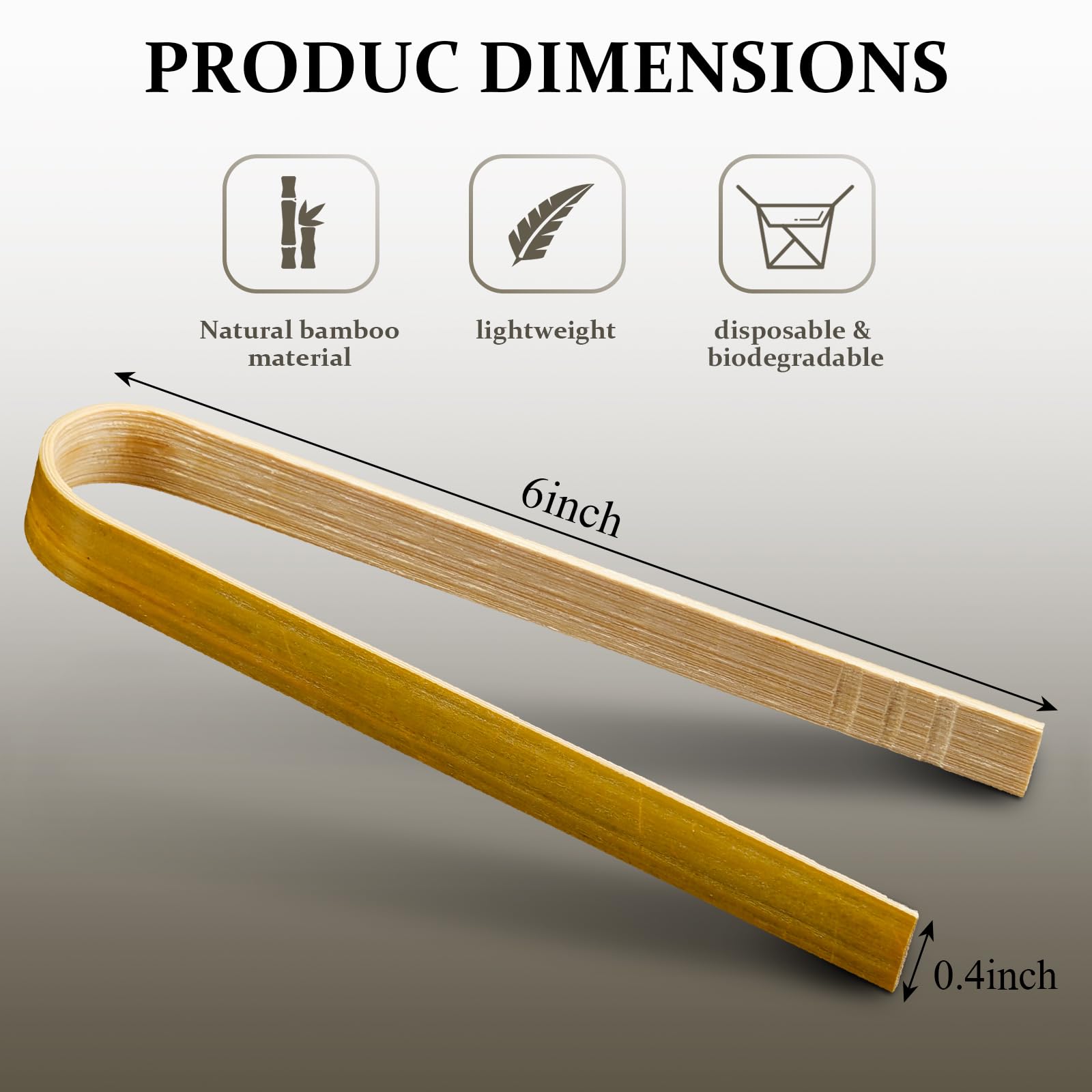 Patelai 90 mini pinzas de bambú, pinzas largas para tostadas, pinzas desechables de madera, utensilios de cocina de bambú para cocinar tostadas, pan, encurtidos, suministros de té (6 pulgadas)