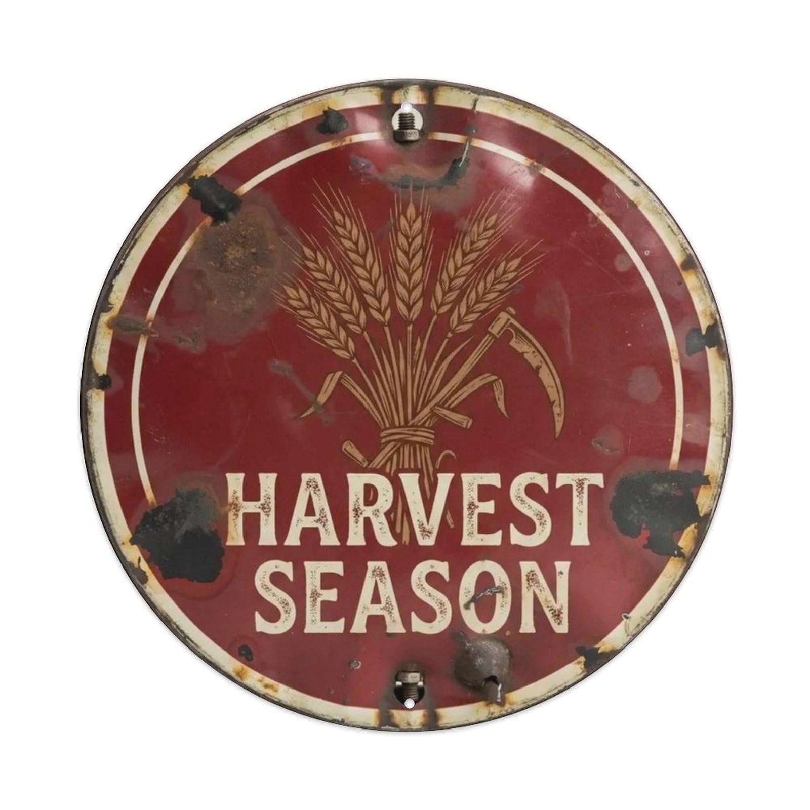 Wheat Ears Symbolize A Bountiful Harvest. Metal Tin Sign Plaque