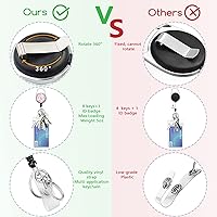 Vista 52 de Giancomics Black ID Badge Holder with Lanyard, Lanyards for ID Badges with Badge Reel Retractable Heavy Duty, Lanyard with ID Holder Keychain Clip