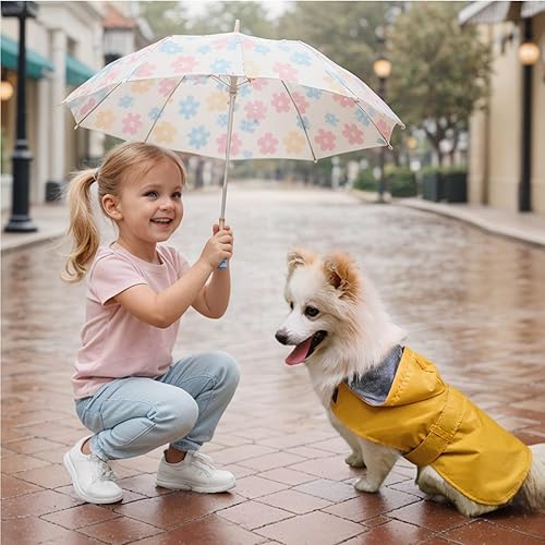 Miniatura 2 de Impermeable para perro, poncho impermeable, ropa para mascotas, con forro de doble capa, agujero para correa, ajustable, para perros pequeños y
