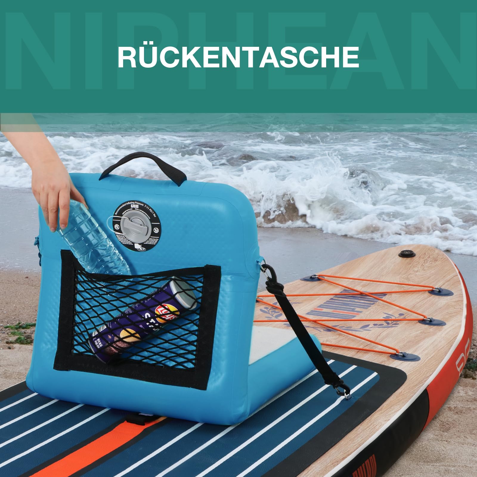 Niphean Aufblasbarer SUP Sitz, Stabiler Sitz für SUP Board, Kanusitz, Kajaksitz, Paddelbrettsitz, Unterstützende Kajaksitze mit Rückenstütze für Vielseitige Anwendungen