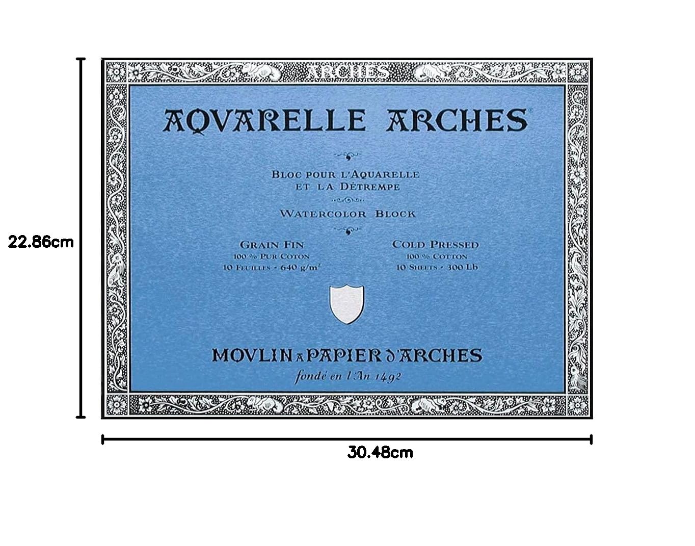 Arches- Aquarellpapier - 4-seitig geleimt - 23 cm x 30,5 cm - 640 g/m2