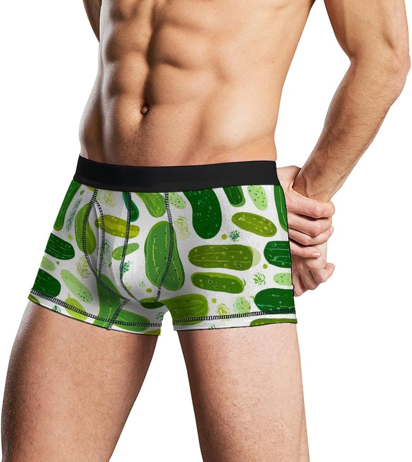 Pickles Novelty Men's Boxer Briefs Soft Breathable Underpants Trunks Stretch Underwear