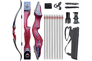Monleap Premium Recurve Bow 30 to 60LB Takedown Archery Longbow Hunting Kit Right-Hand