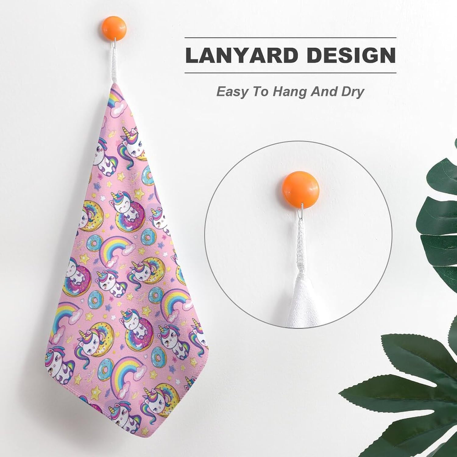 Cute Uni-Corn-Horse Hand Towels for Bathroom Kitchen Towels Small Towel Handkerchiefs with Hanging Loop 4PCS