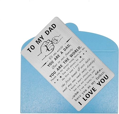 Miniatura 6 de Regalos para el Día del Padre para mi papá  Tarjeta grabada para papá  Ideas de regalo para padre de hija (para nuestra familia, eres el mundo)