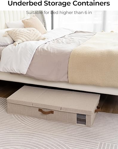 Miniatura 6 de StorageWorks Paquete de 2 contenedores grandes de almacenamiento debajo de la cama con tapas, contenedores de almacenamiento debajo de la cama con