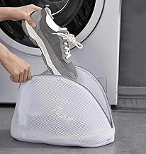 LANLOY® Reusable Shoe Laundry Bag for Washing Machine – Chenille Microfiber Cleaner Bag with Durable Zipper, Deep Cleaning Protection for Sneakers & More (WHITE)