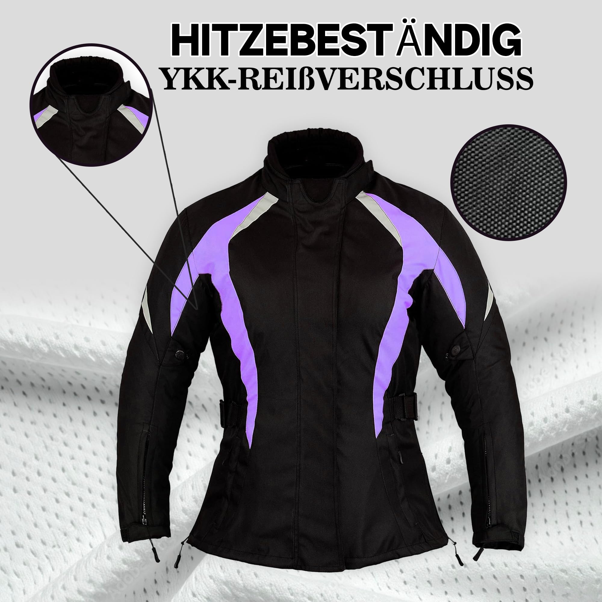 Damen-Motorradjacke mit CE-Protektoren Rosa wasserdicht atmungsaktiv für Sommer und Winter ideal für Mädchen und Fahrerinnen