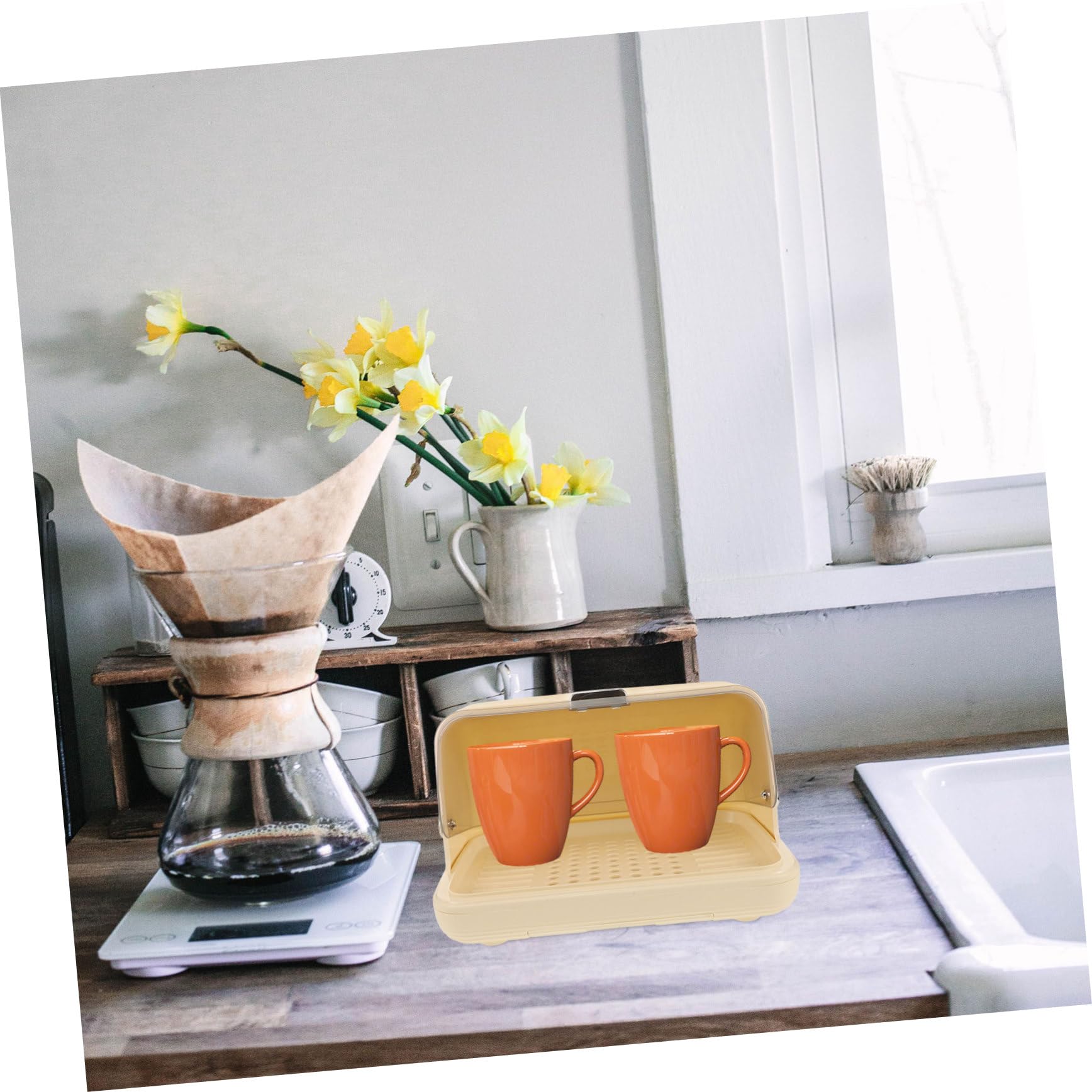 iplusmile Tassenhalter Für Theke Abtropfgestell Für Becher Organizer Für Kaffeezubehör Aufbewahrungsbehälter Für Porzellan Platzsparendes Design Für Schreibtisch