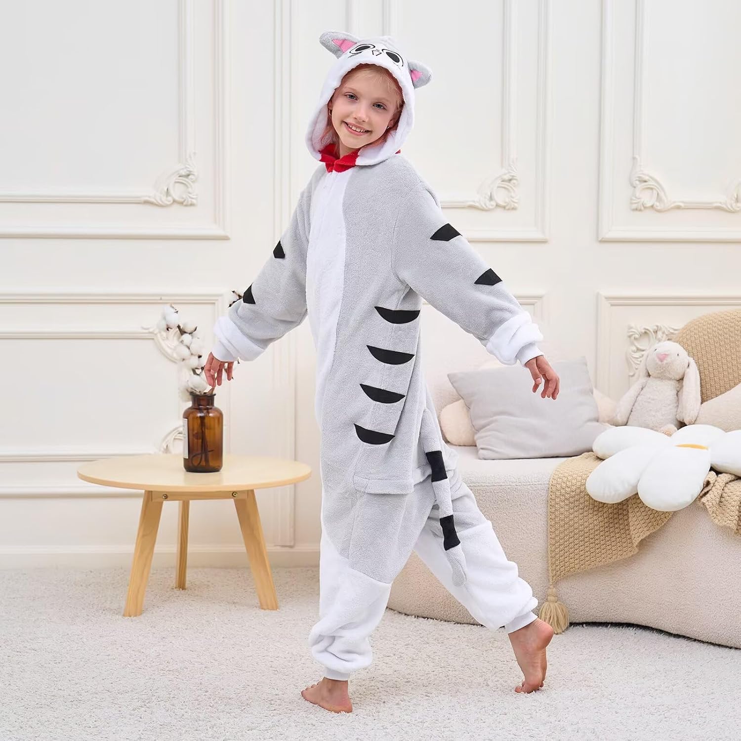 Kids Onesie Pajamas, Flanne Children Animal Halloween Costume, One Piece Cosplay Homewear for Girls Boys - Image 4