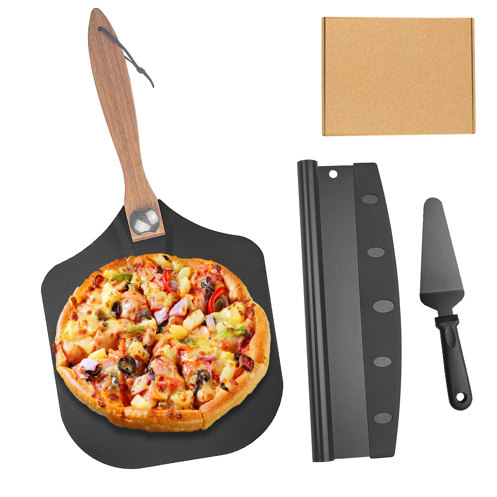 VolksRose Foldable Pizza Peel Pizza Pan Set, Premium Aluminum 12