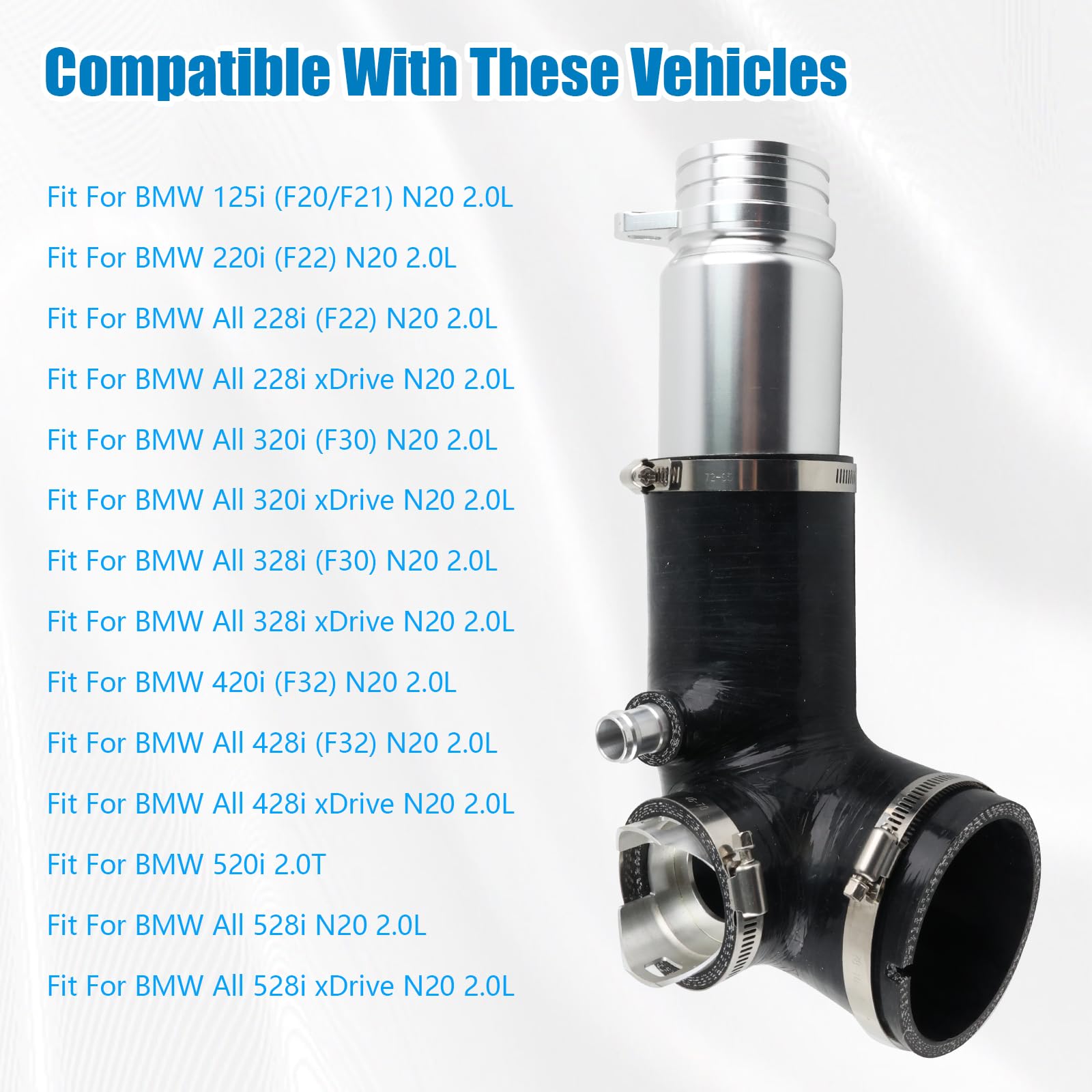 Tubo di ingresso turbo in alluminio silicio, compatibile con BMW N20 / N26 2.0T turbo motore -125i 220i 228i 320i 328i 420i 428i 520i 528i 13717605638