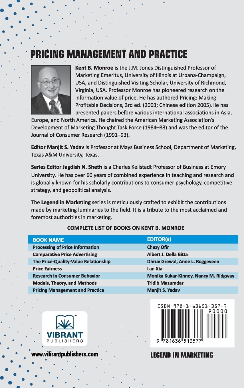 Pricing Management and Practice (Legend in Marketing, Band 43)